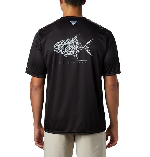 Columbia PFG Terminal Tackle T-Shirt Black For Men's NZ30645 New Zealand